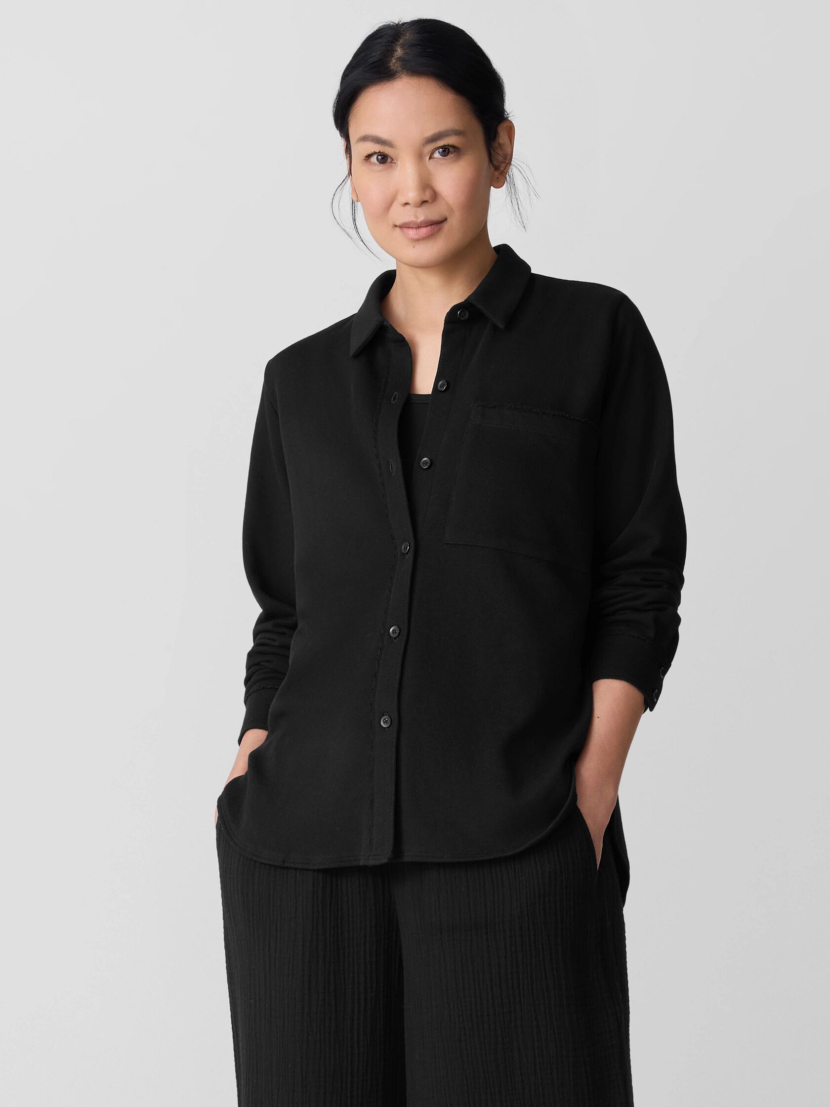 Lightweight Organic Cotton Terry Classic Collar Shirt