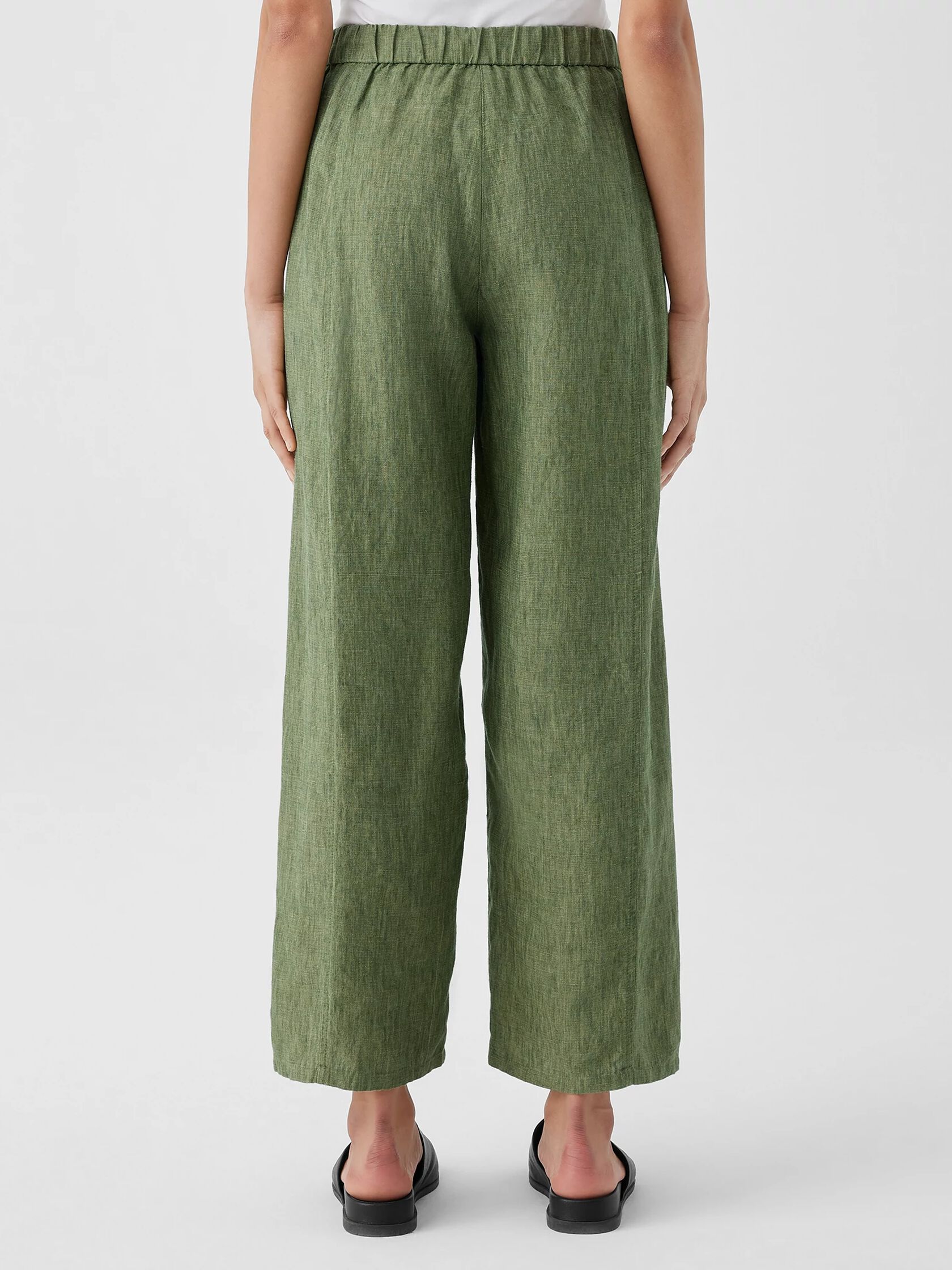 Washed Organic Linen Délavé Wide Trouser Pant