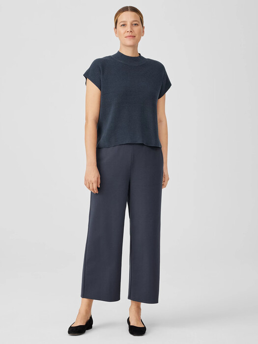 Organic Linen Cotton Mock Neck Top