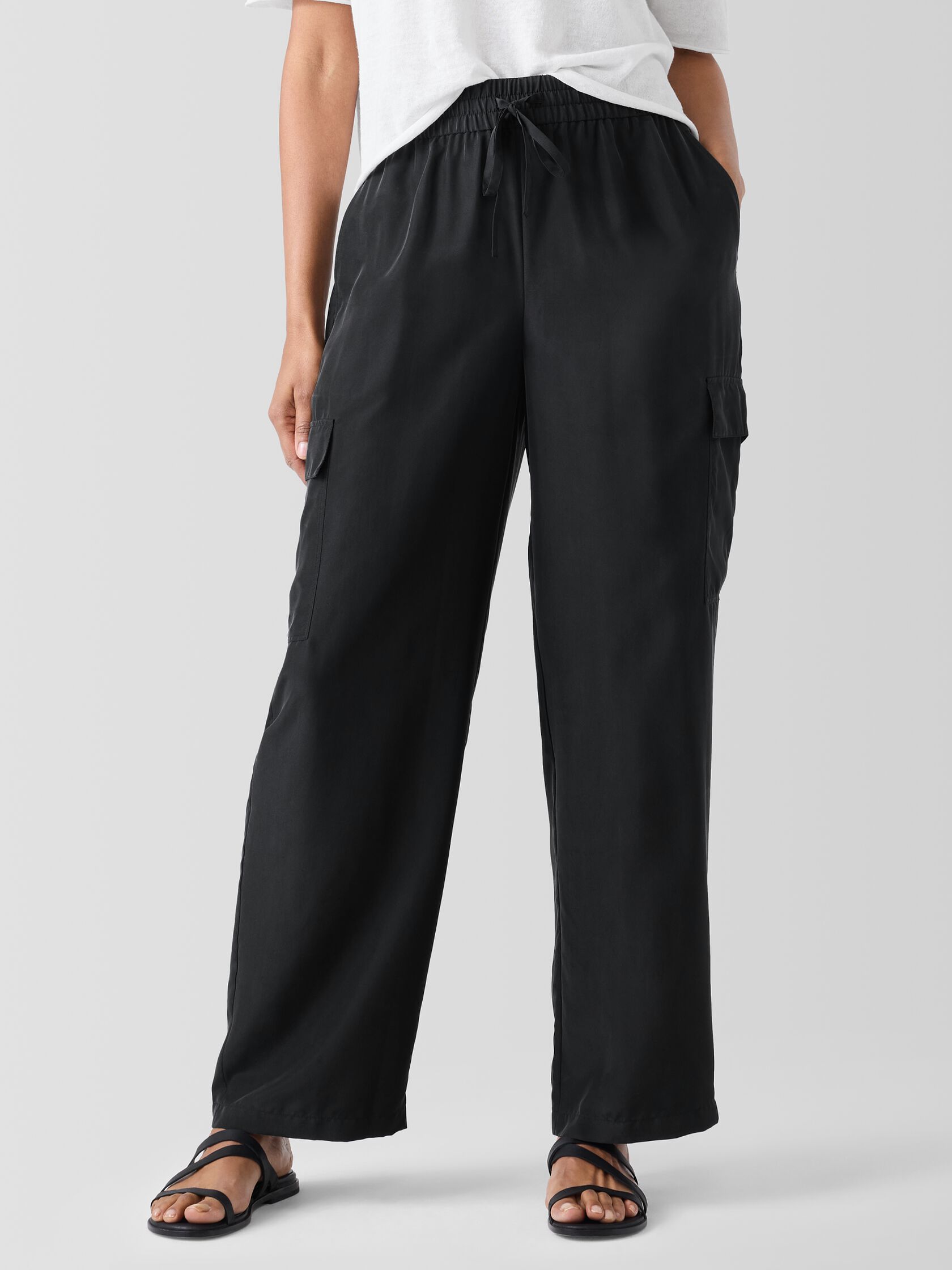 Washed Silk Cargo Pant