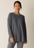 Striped Cozy Brushed Terry Long Box-Top