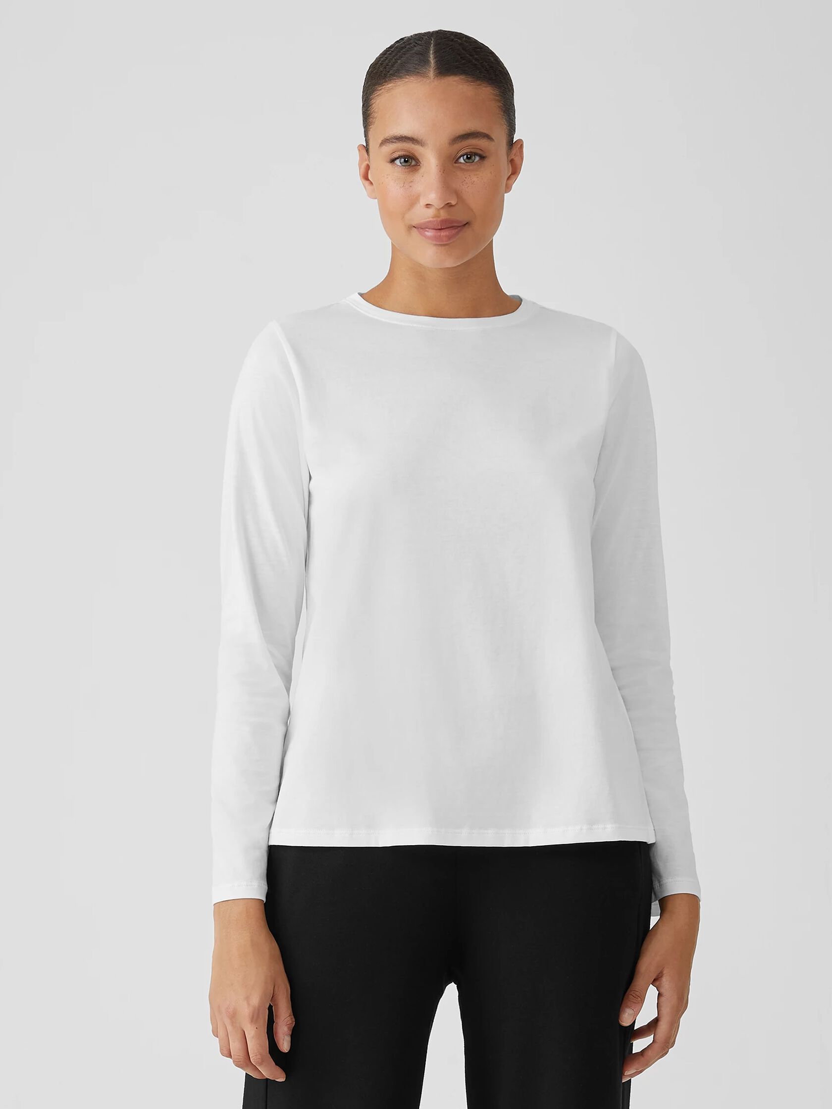 Organic Pima Cotton Jersey Round Neck Top