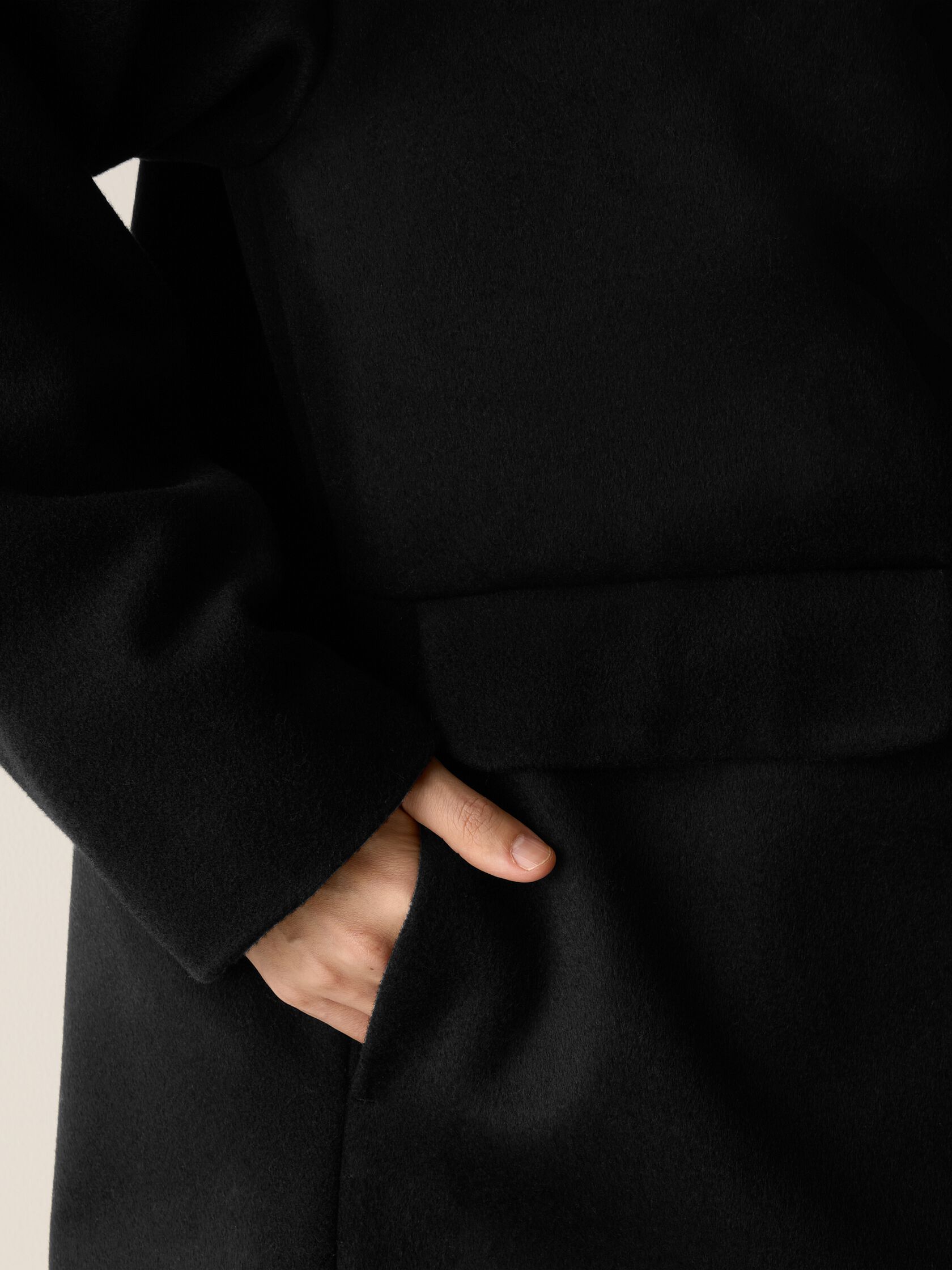 Soft Wool Melton High Collar Coat