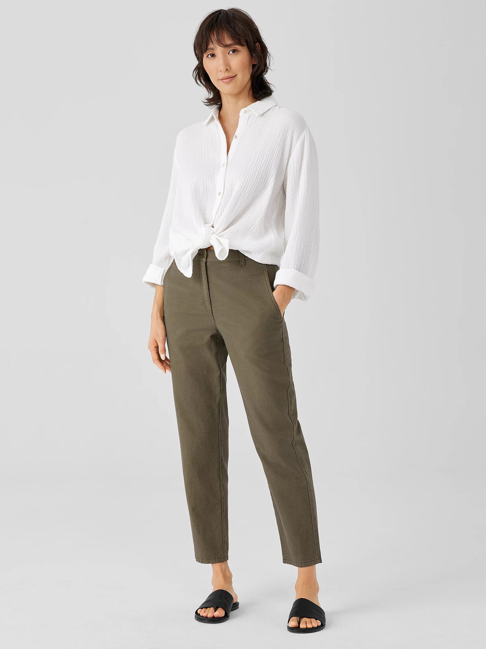 Cotton Hemp Tapered Pant