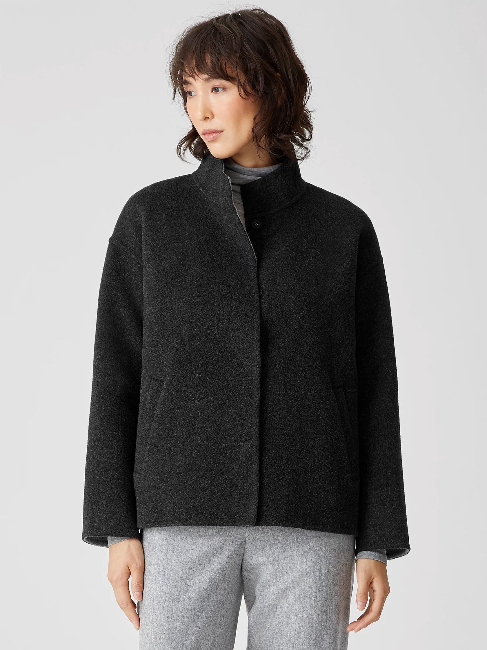 Doubleface Wool Cashmere Boxy Coat | EILEEN FISHER
