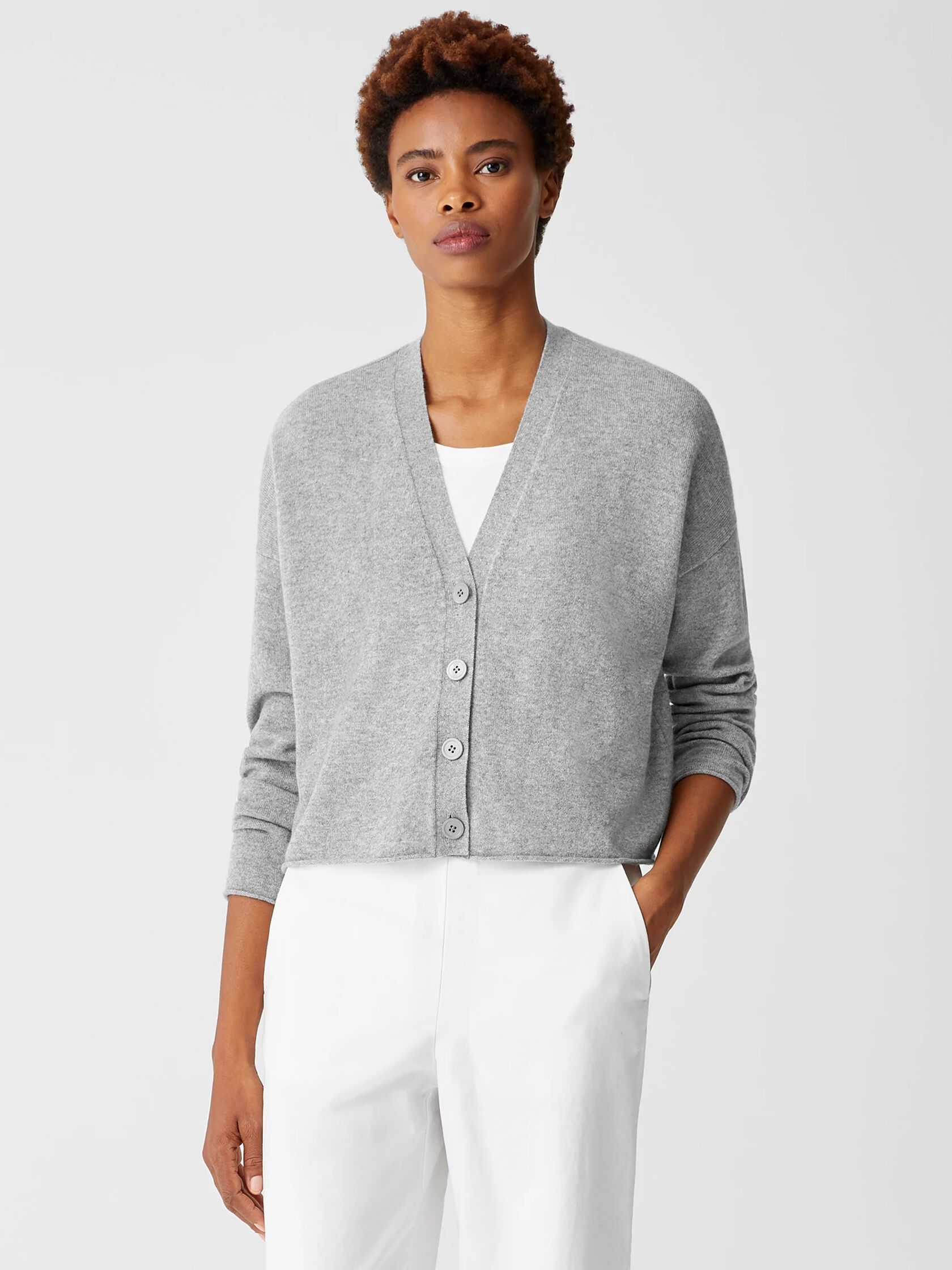 Italian Cashmere Cropped Cardigan