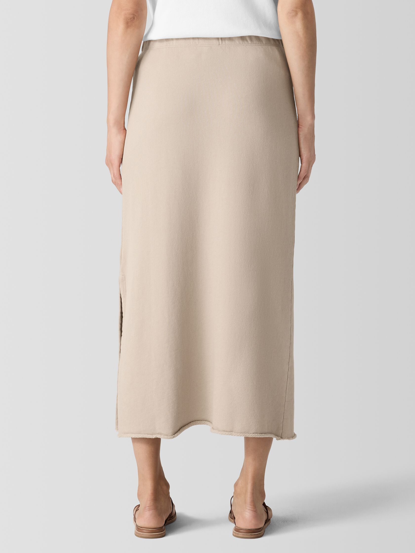 Lightweight Organic Cotton French Terry A-Line Skirt
