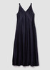Textured Satin V-Neck Dress