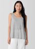 Striped Organic Linen Jersey Scoop Neck Tank