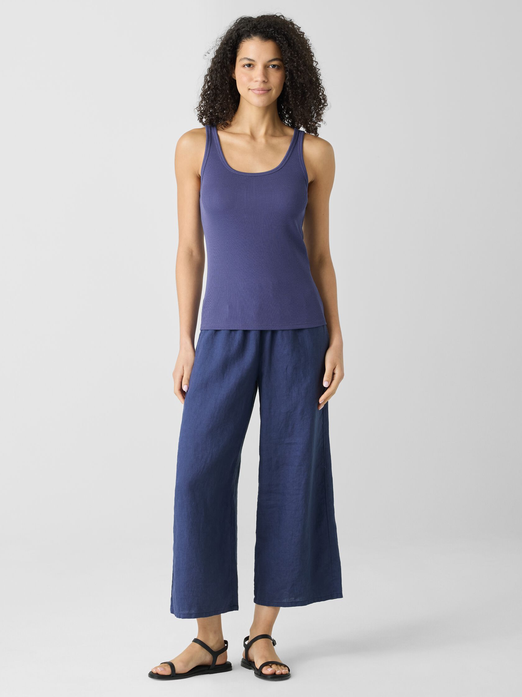 Organic Cotton Stretch Rib Scoop Neck Tank