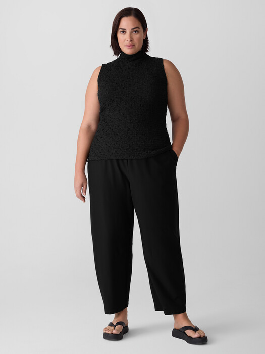 Bubble Jacquard Funnel Neck Top