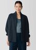 Lightweight Boiled Wool High Collar Jacket in Regenerative Wool