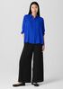 Silk Georgette Crepe Classic Collar Shirt