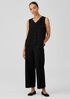Silk Georgette Crepe V-Neck Top
