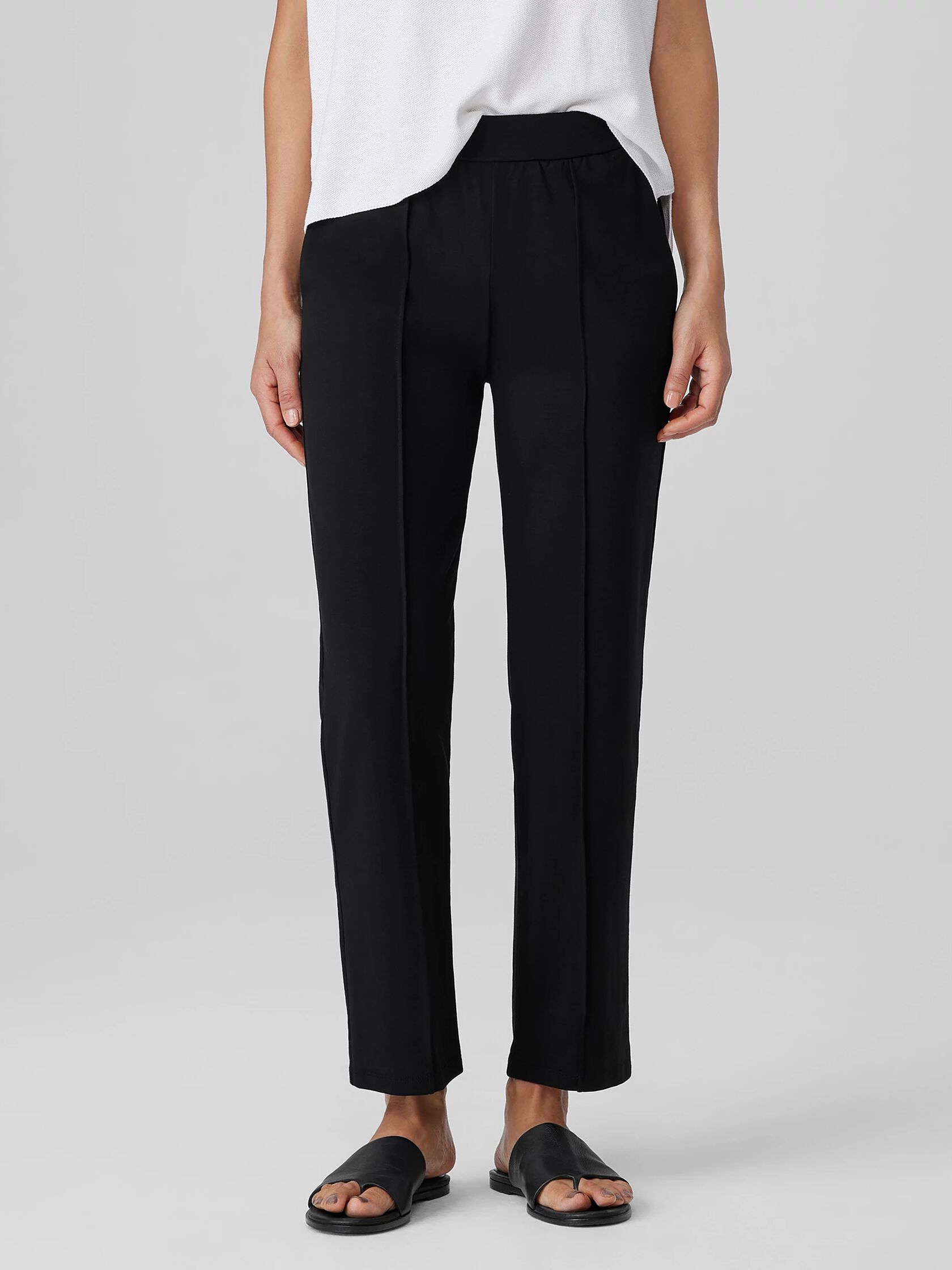 Pima Cotton Stretch Jersey Pintuck Pant