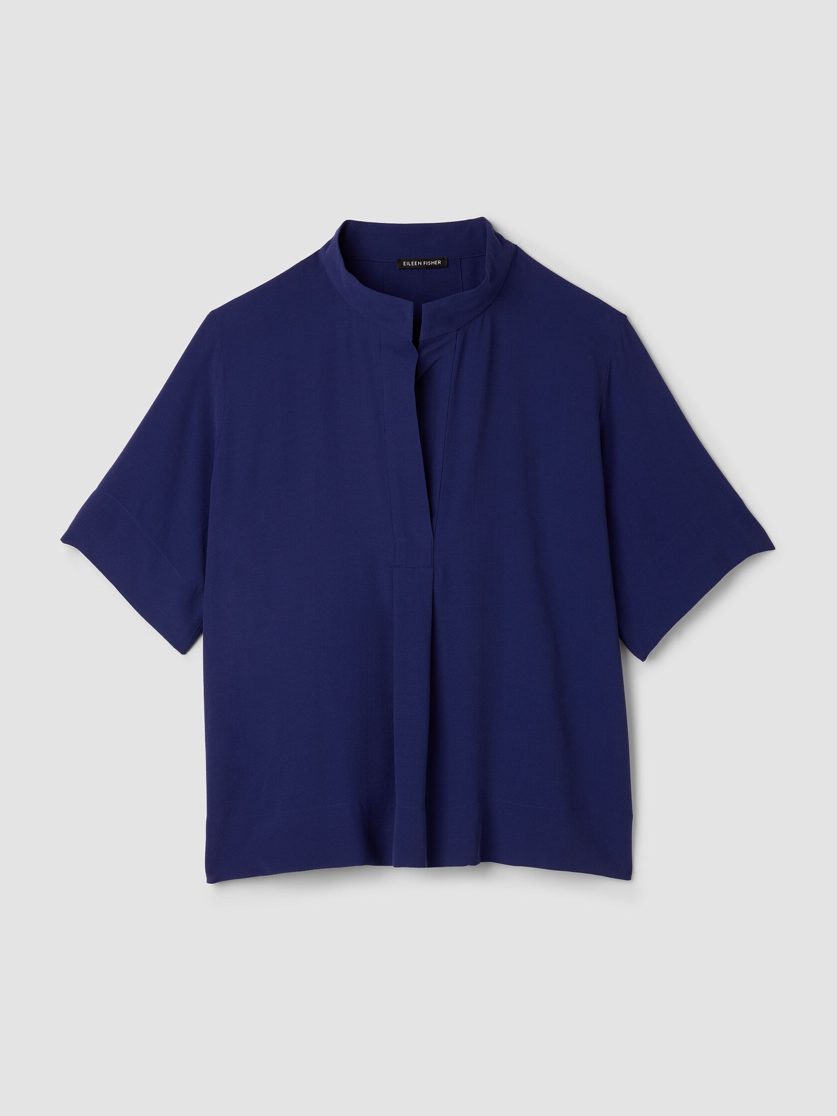 Silk Georgette Crepe Split Neck Top