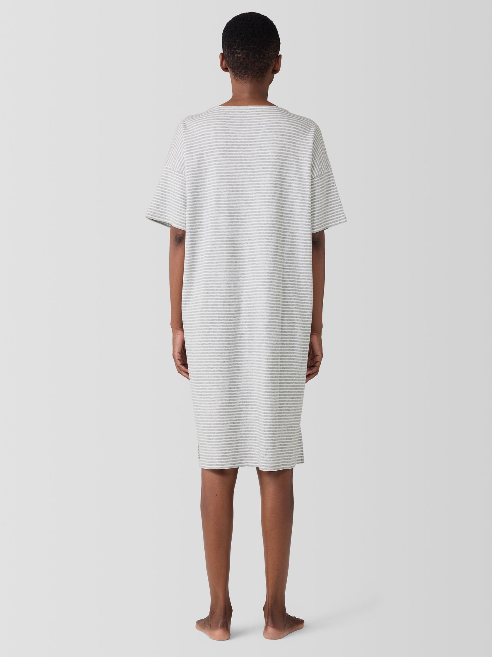 Striped Organic Cotton Interlock Sleep Dress