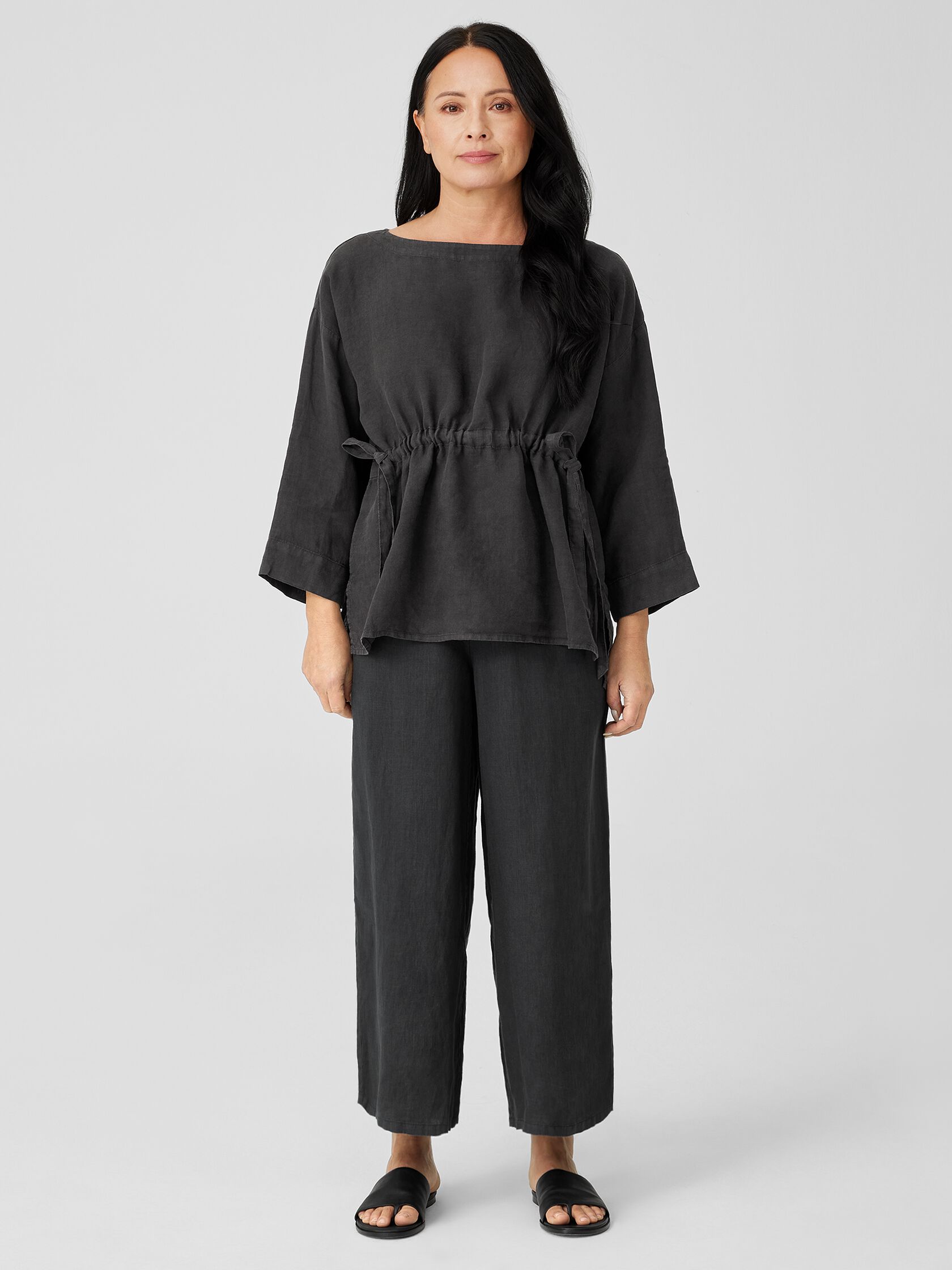 Garment-Dyed Organic Linen Lantern Pant