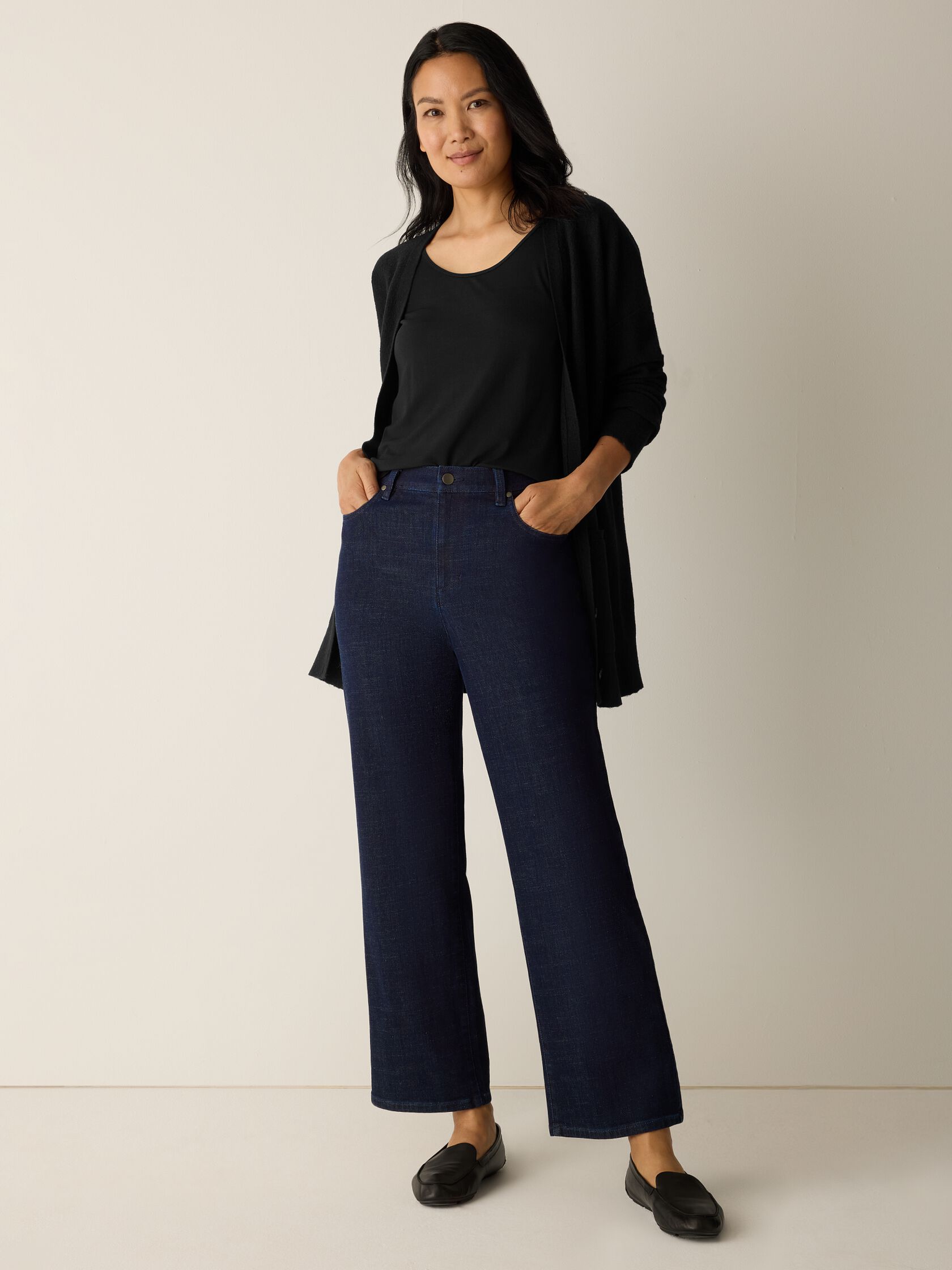 Cotton Stretch Denim Straight Jean