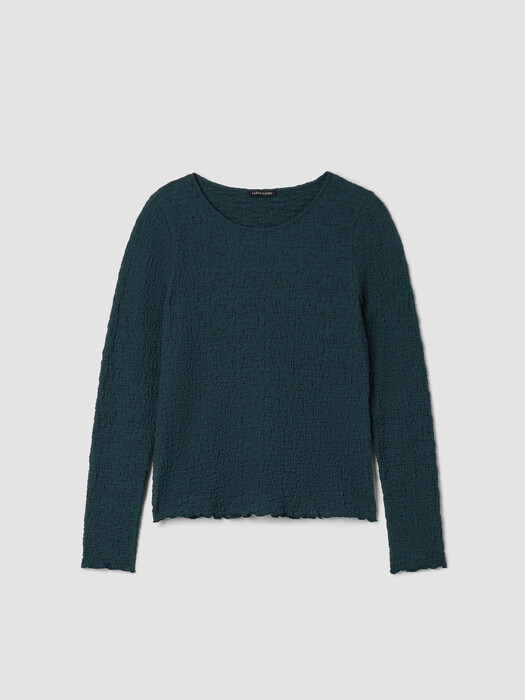 Bubble Jacquard Round Neck Top