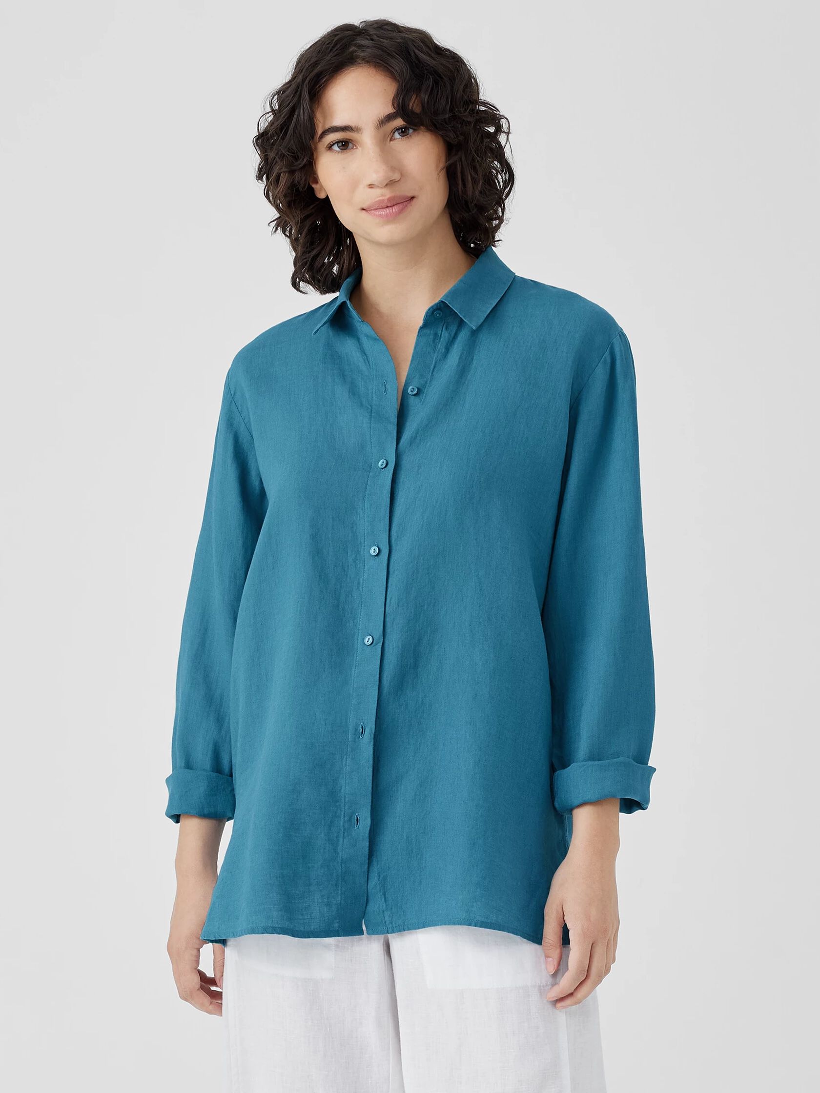 Organic Handkerchief Linen Classic Collar Shirt
