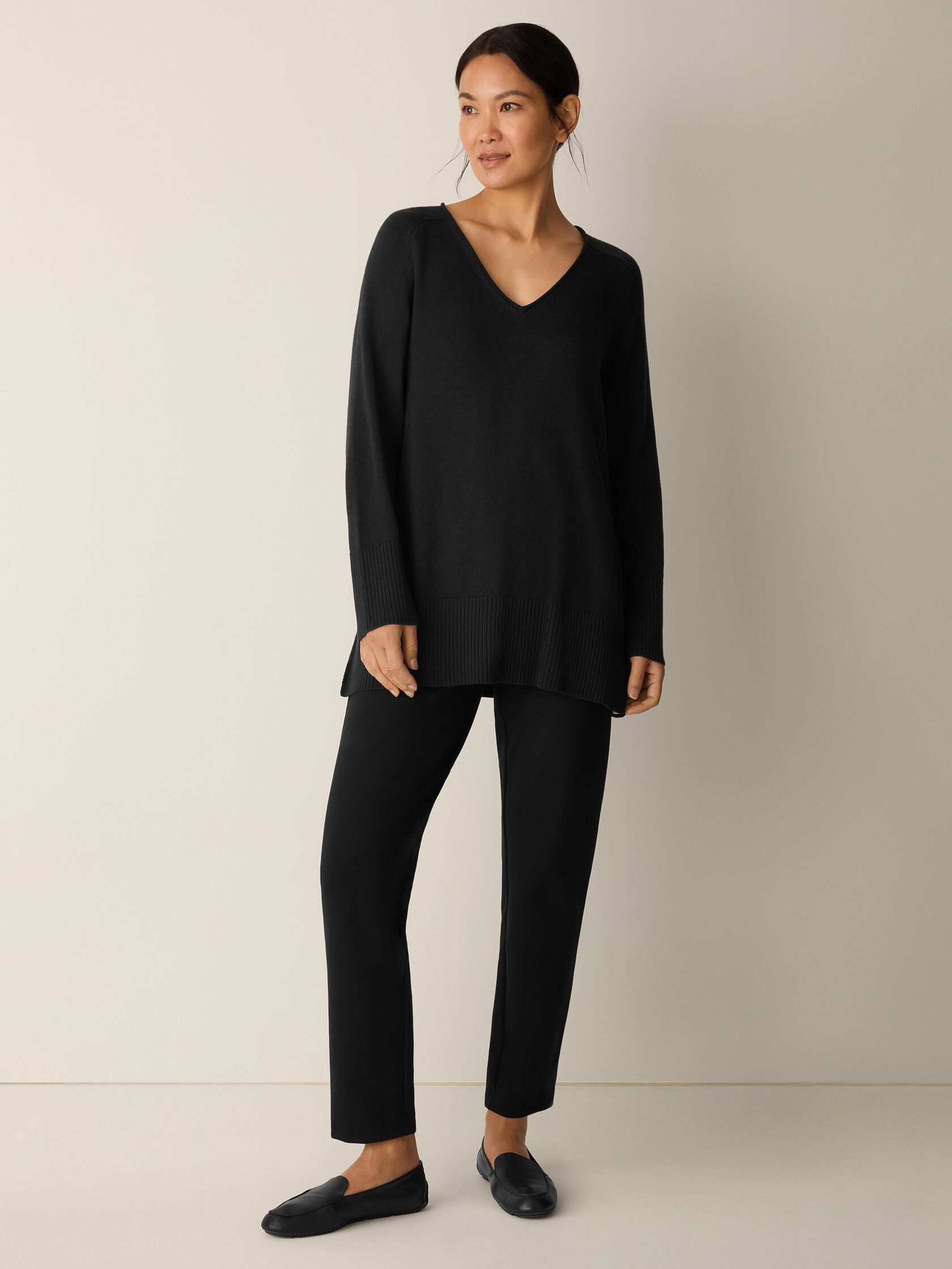 Peruvian Cotton Blend V-Neck Top