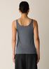 M&eacute;lange Sheer Cotton Blend Knit Scoop Neck Tank