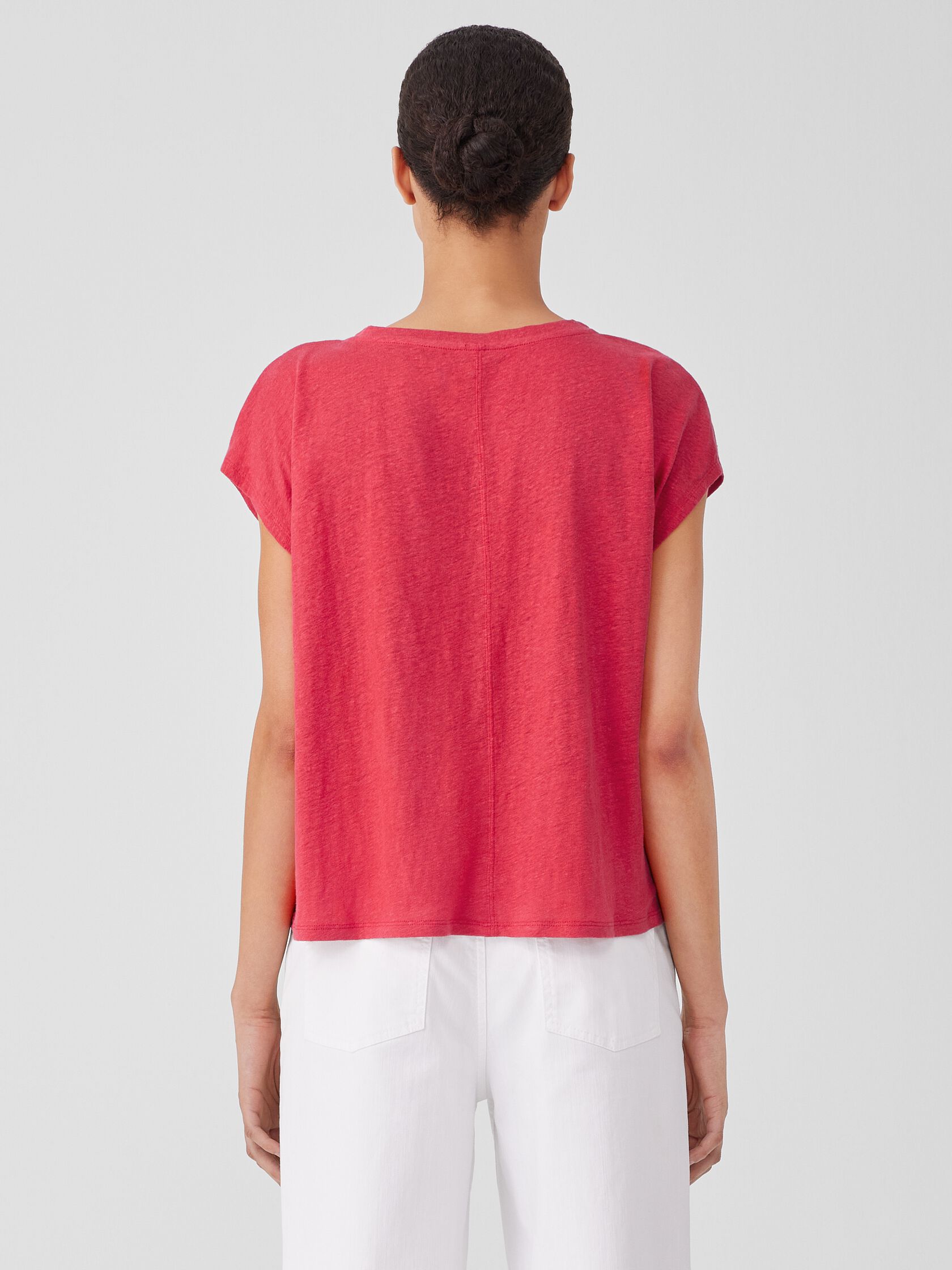 Organic Linen Jersey V-Neck Tee