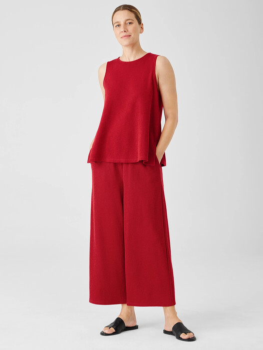 Organic Cotton Slubby Rib Knit Crew Neck Tank