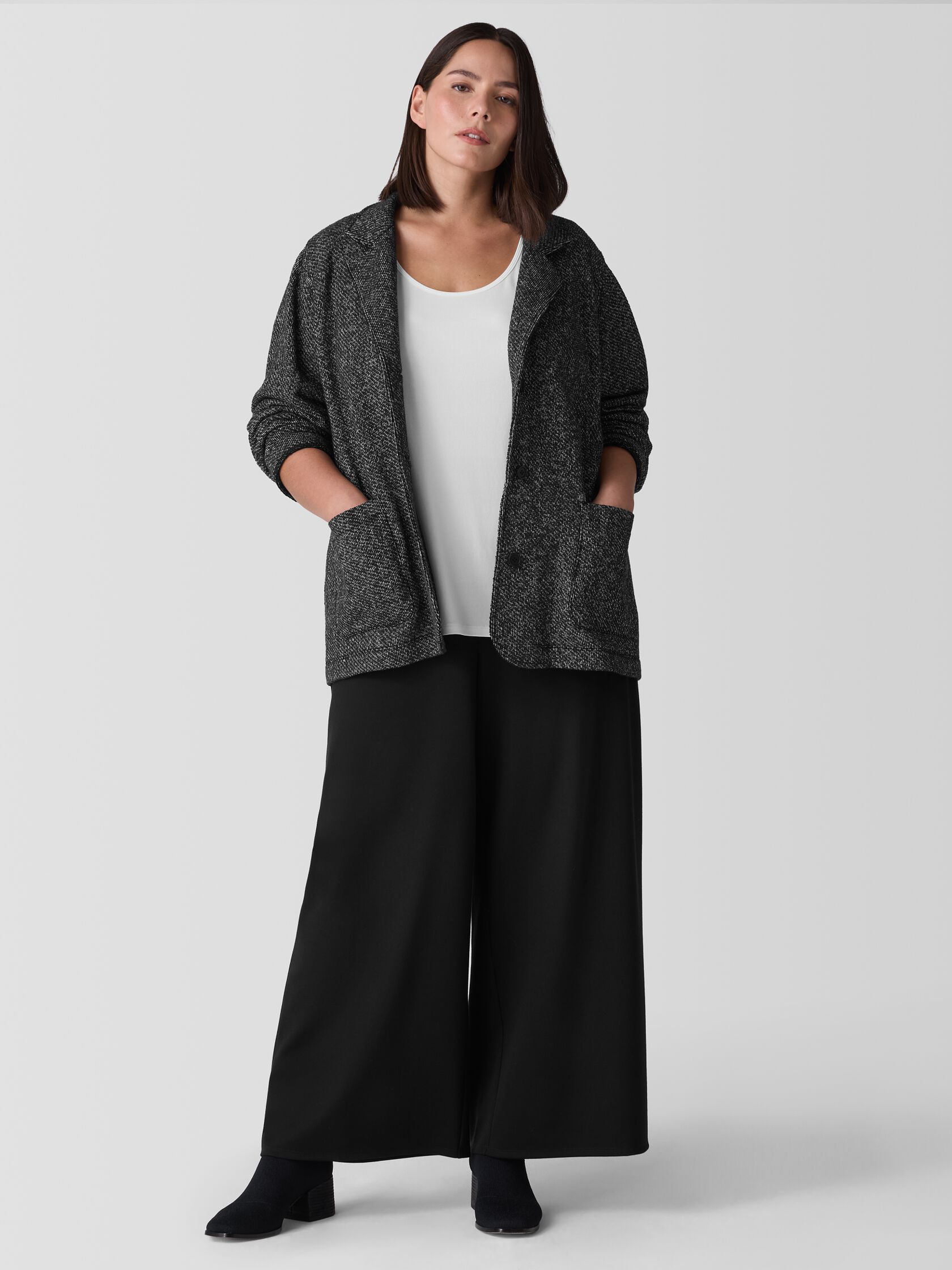 Organic Cotton Terry Stand Collar Jacket
