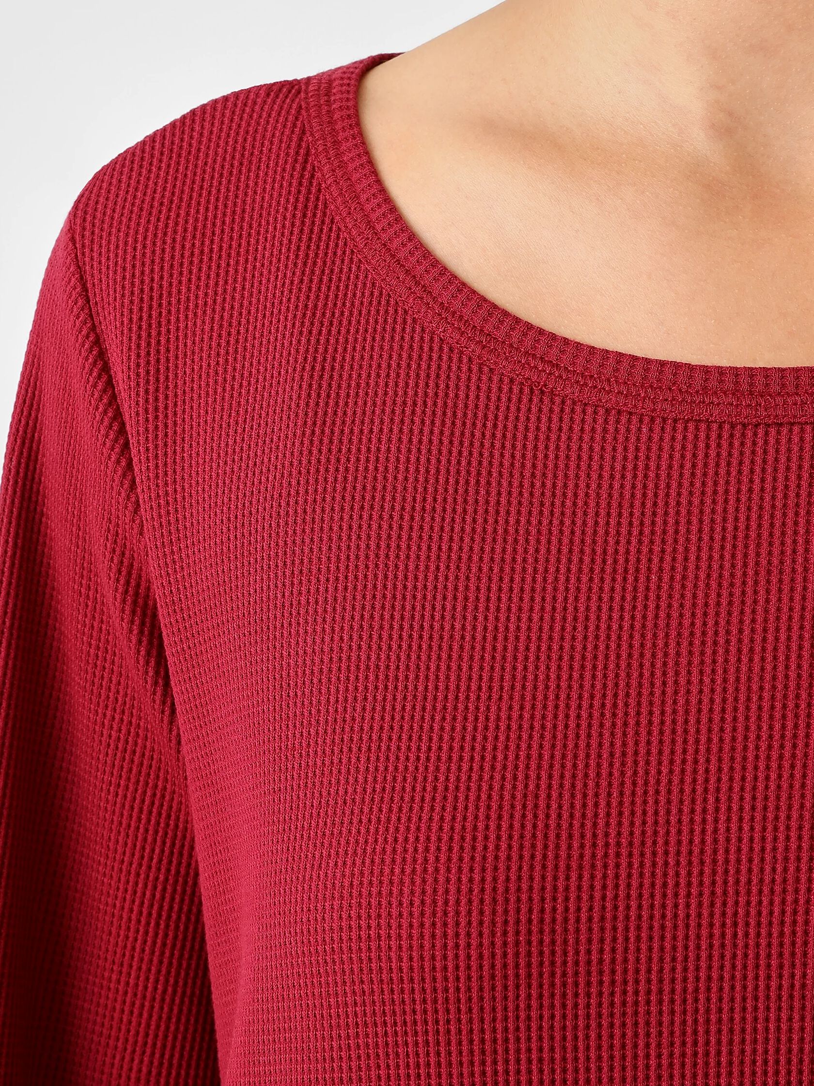 Cozy Organic Cotton Thermal Bateau Neck Top