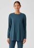 Stretch Jersey Knit Crew Neck Long Top