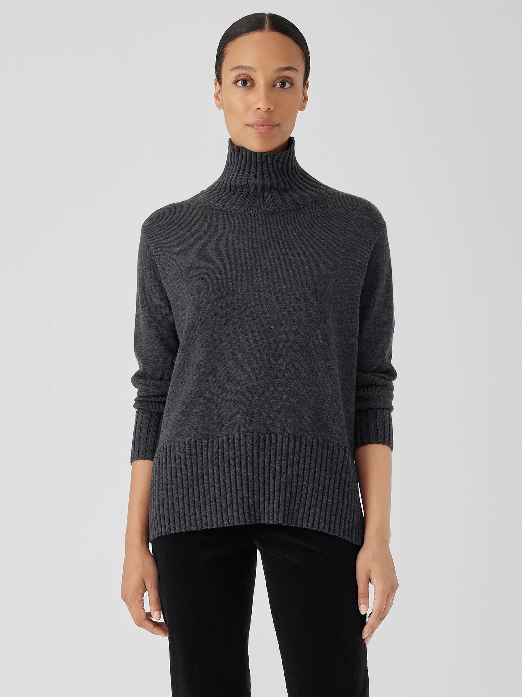 Merino Jersey Turtleneck in Regenerative Wool