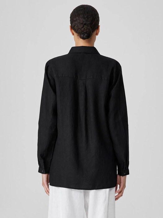 Organic Handkerchief Linen Classic Collar Shirt