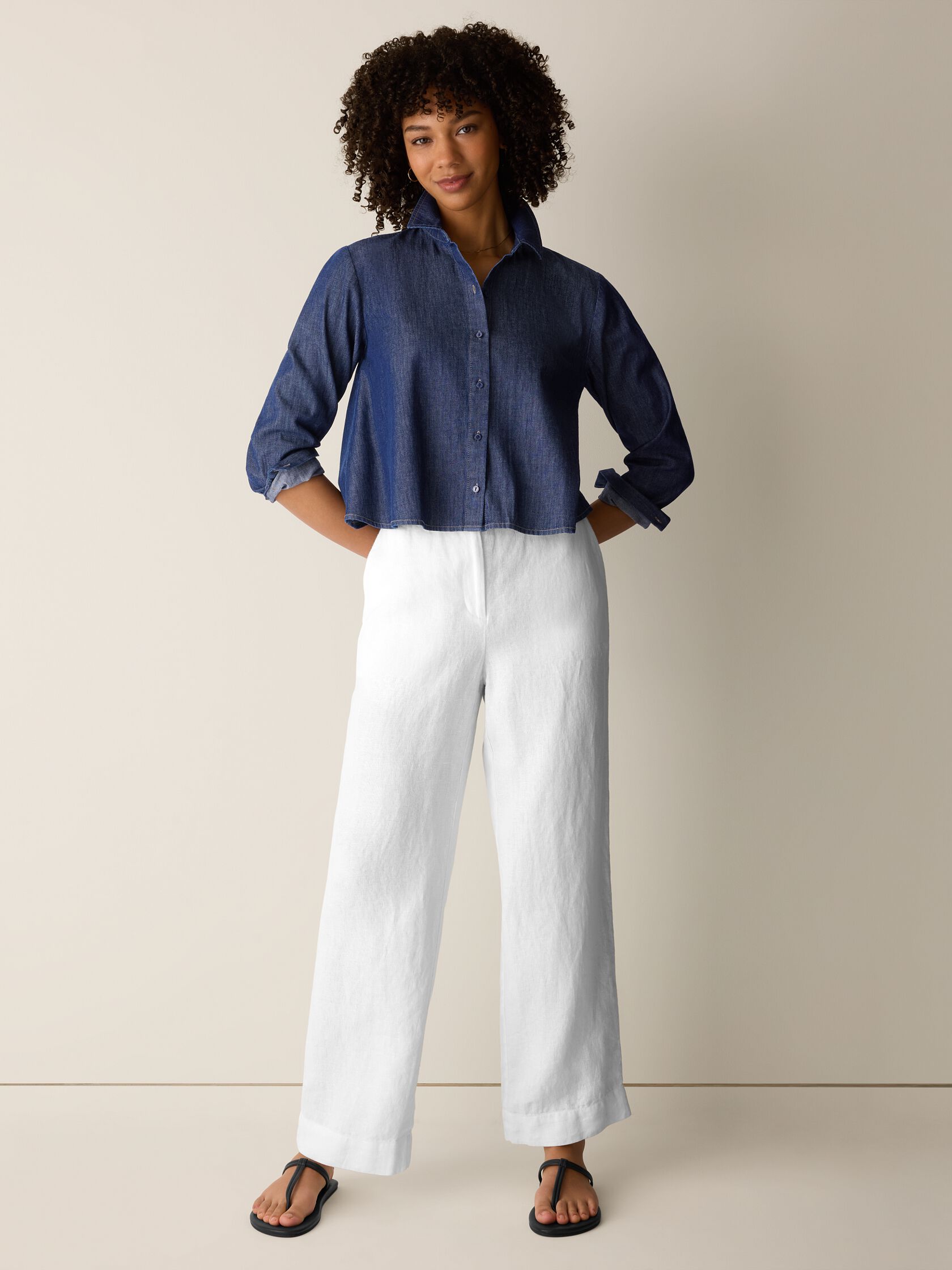 Lightweight Organic Cotton Denim Classic Collar Shirt