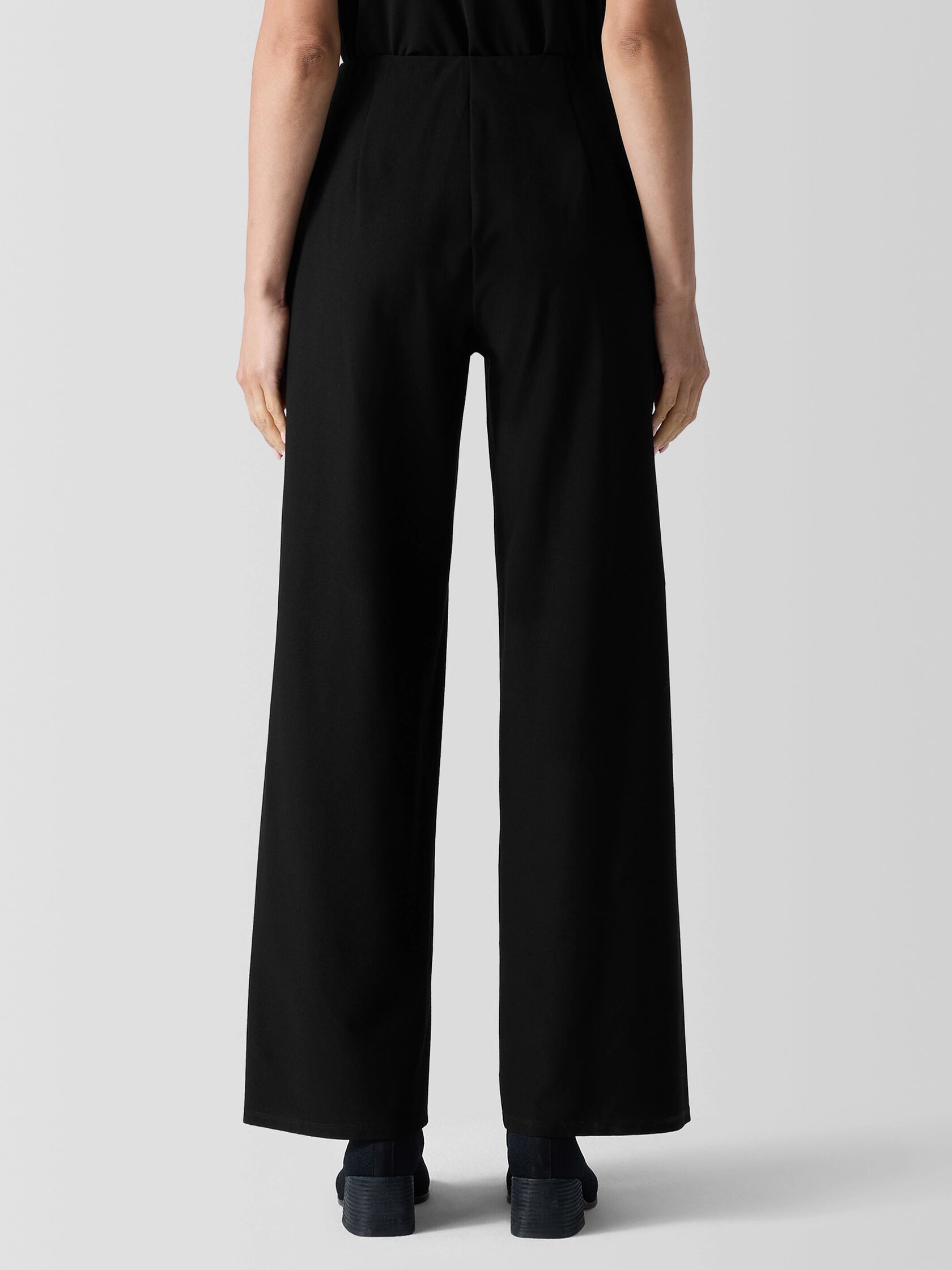 Washable Stretch Crepe Wide-Leg Pant