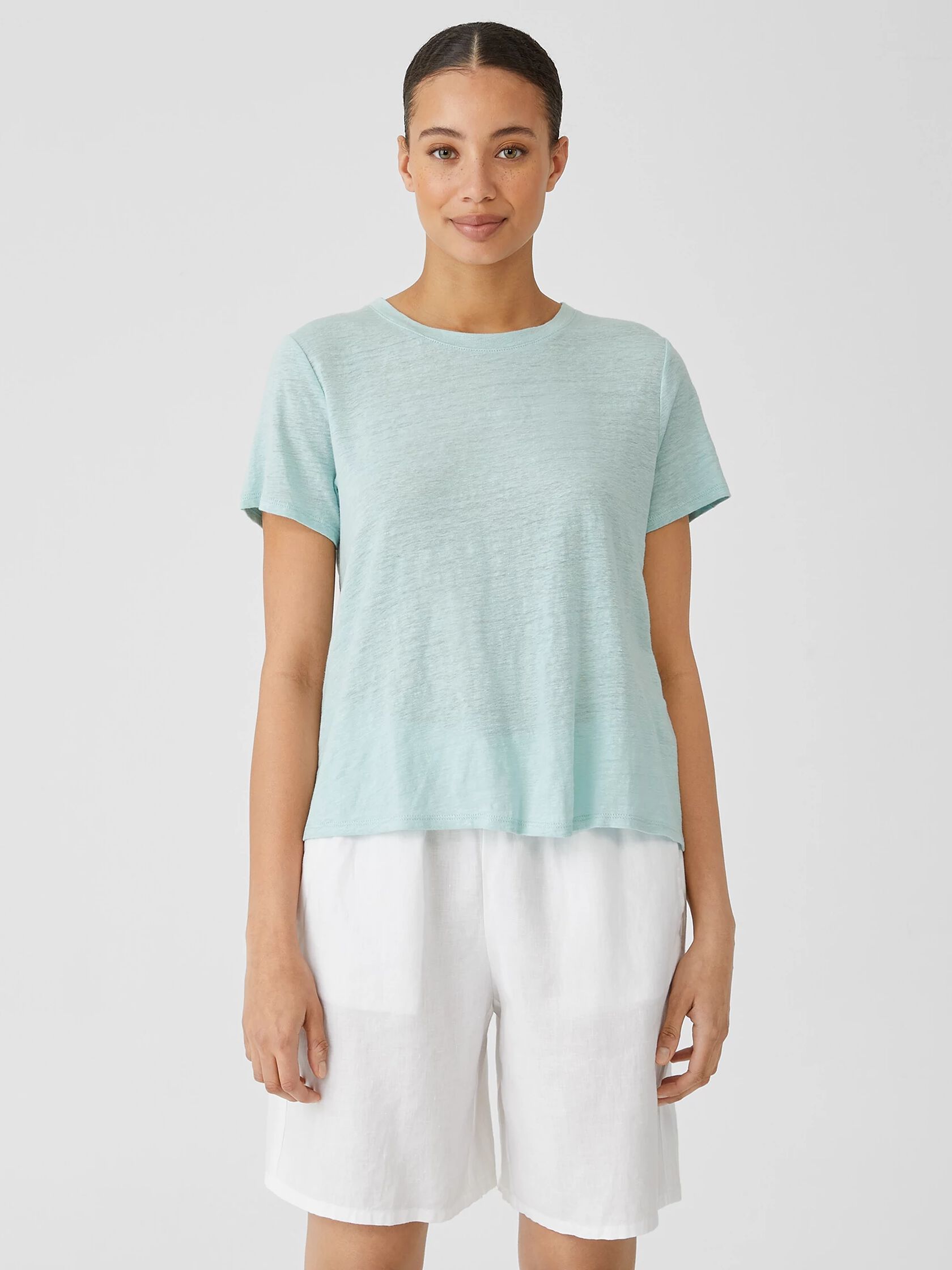 Organic Linen Jersey Crew Neck Tee