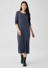 Stretch Jersey Knit Jewel Neck Dress