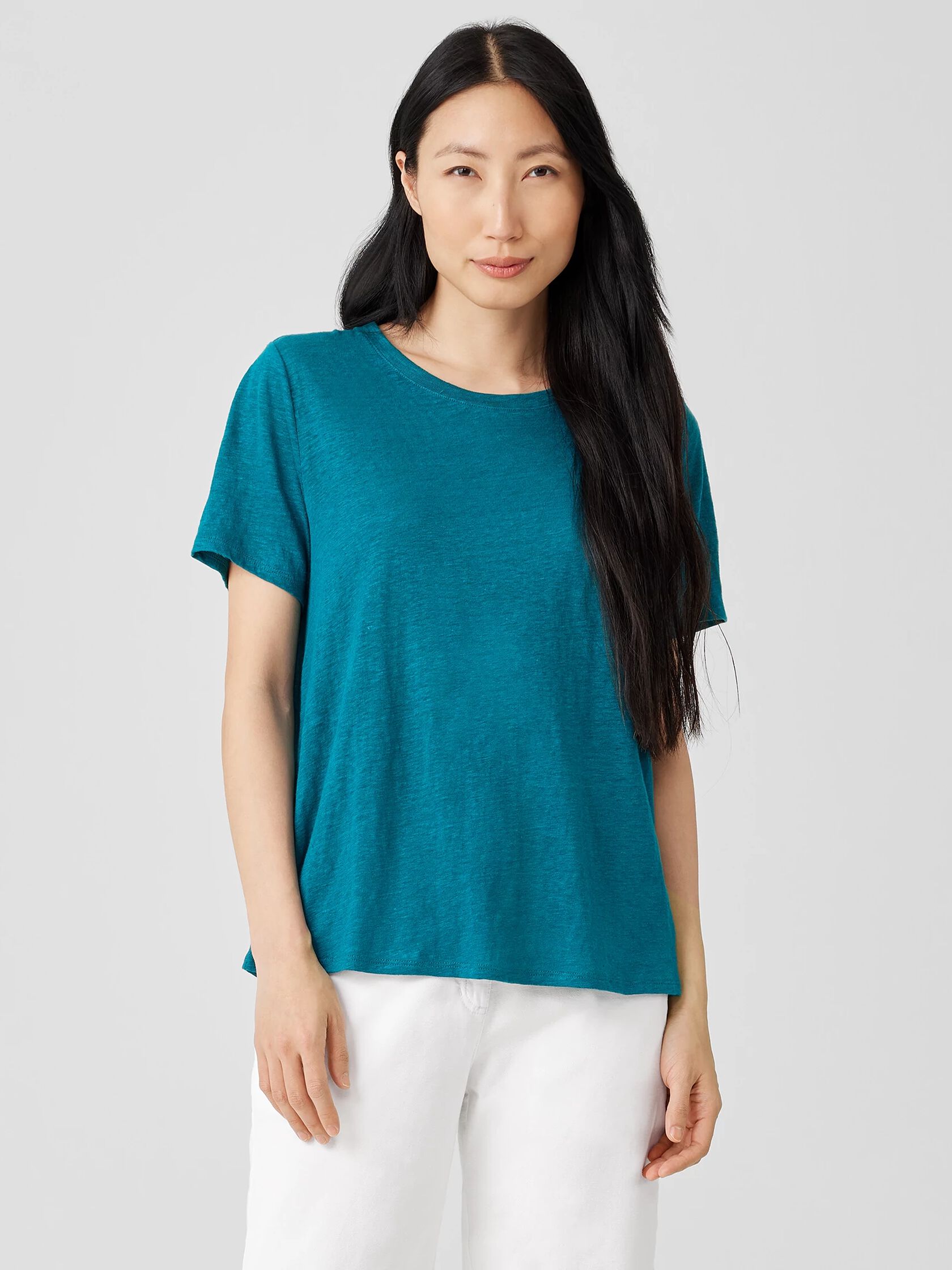 Organic Linen Jersey Crew Neck Tee