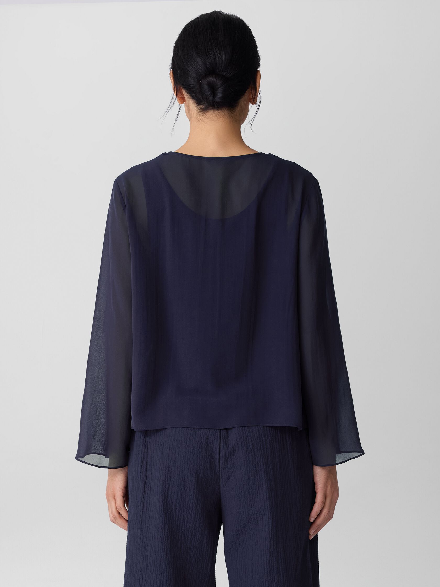 Sheer Silk Georgette Tie Jacket