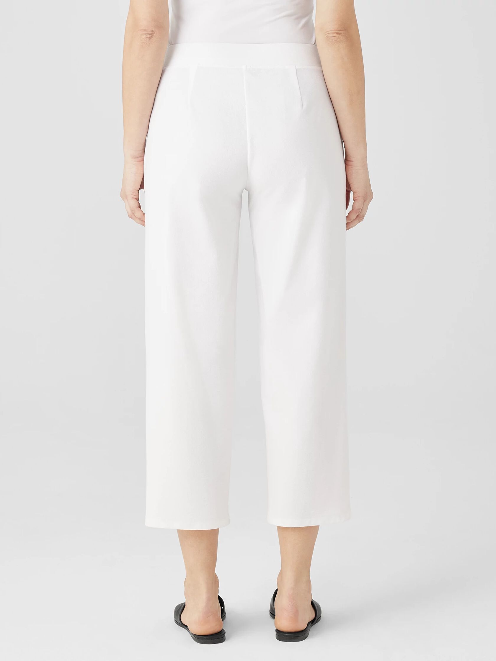 Washable Stretch Crepe Straight Pant with Yoke