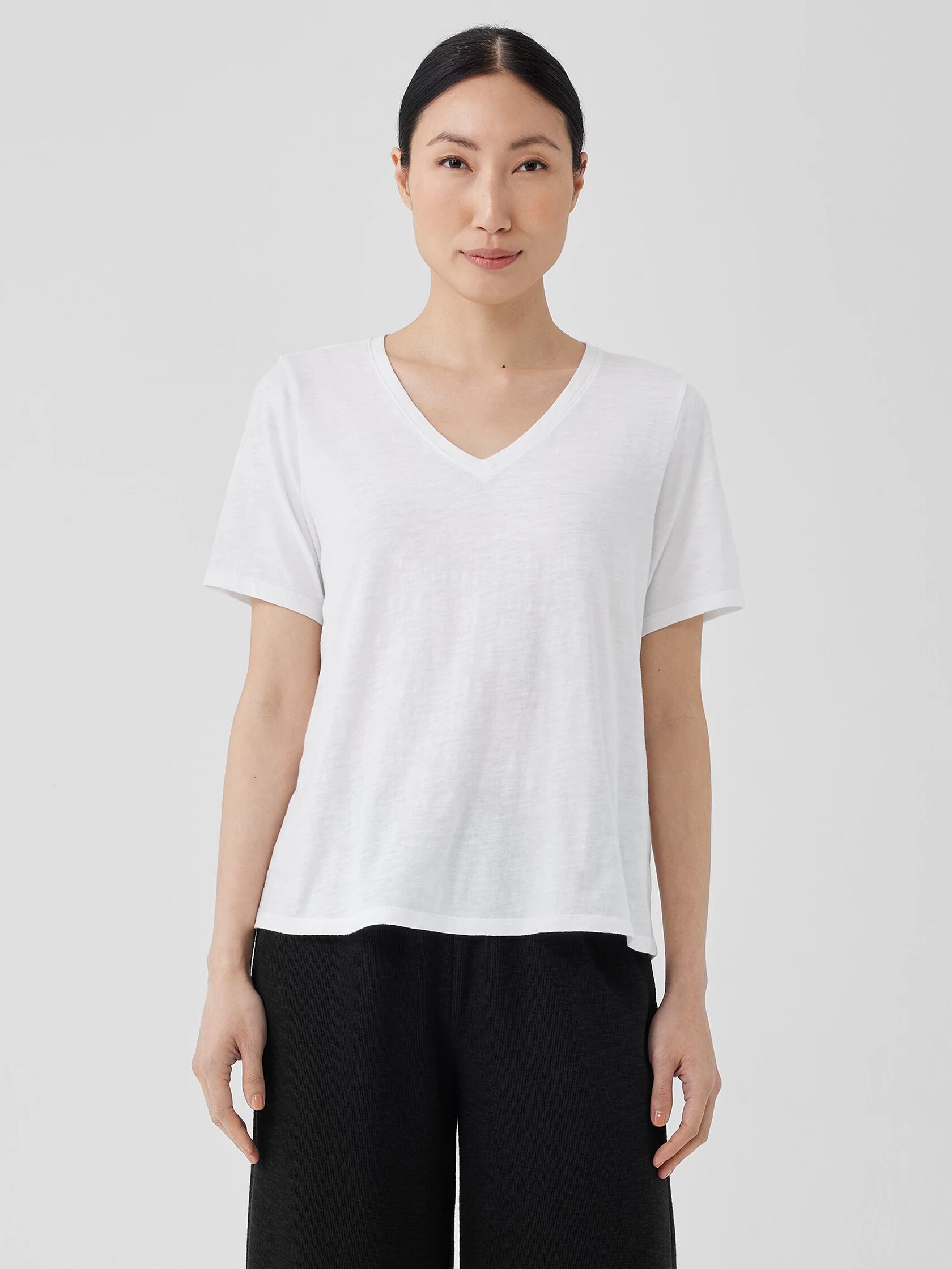 Organic Cotton Slub V-Neck Tee