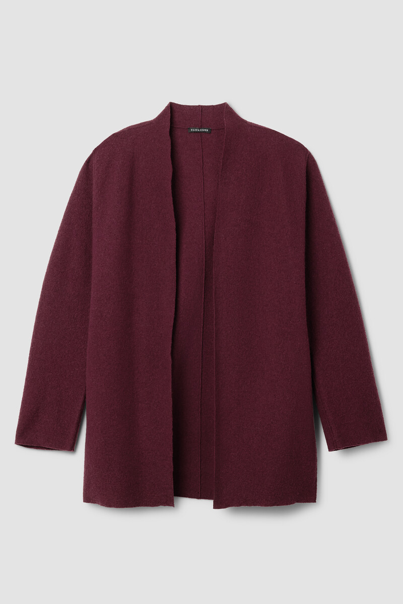 Lightweight Boiled Wool High Collar Jacket in Regenerative Wool Lightweight Boiled Wool High Collar Jacket in Regenerative Wool
