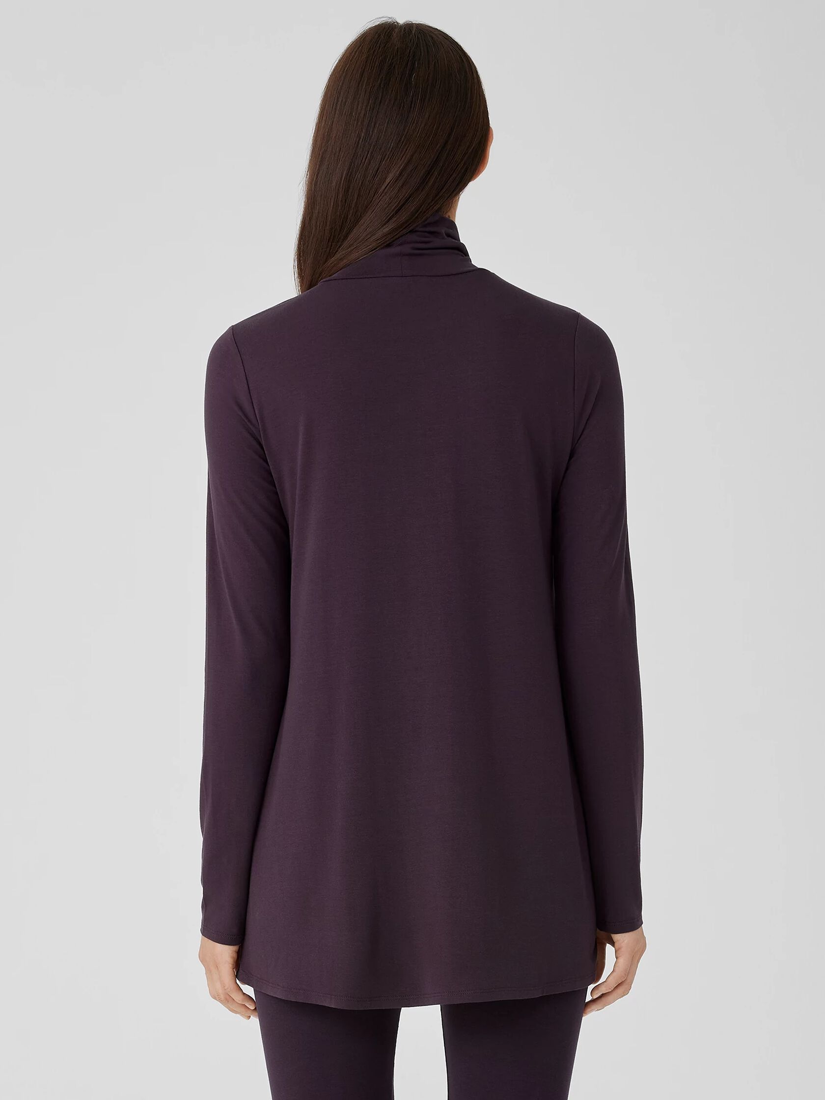 Fine Jersey Scrunch Neck Long Top