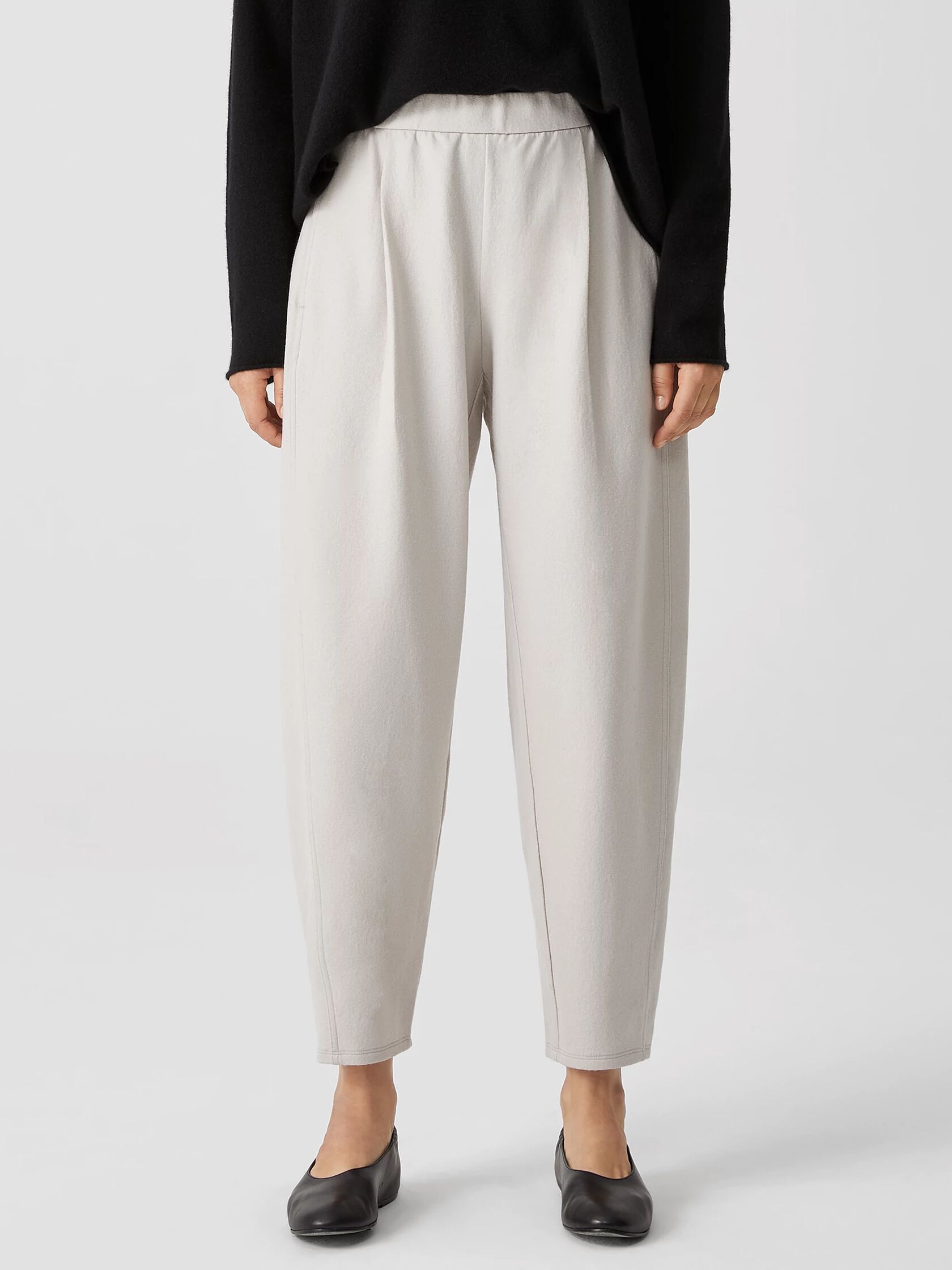 Boiled Wool Jersey Pleated Lantern Pant