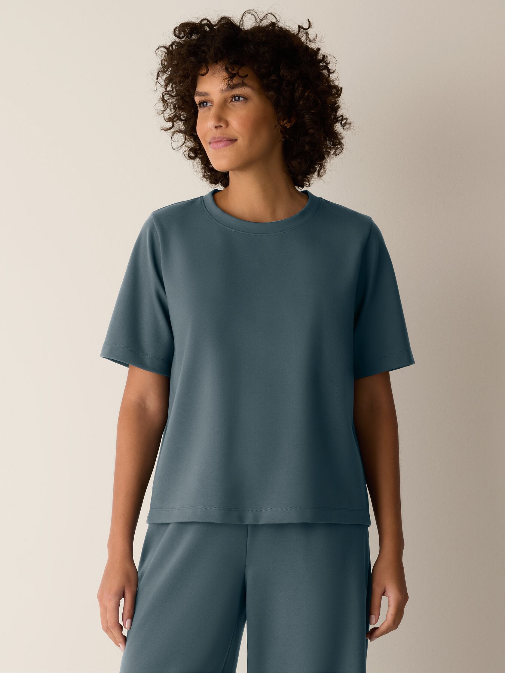 Lightweight Ponte Crew Neck Tee