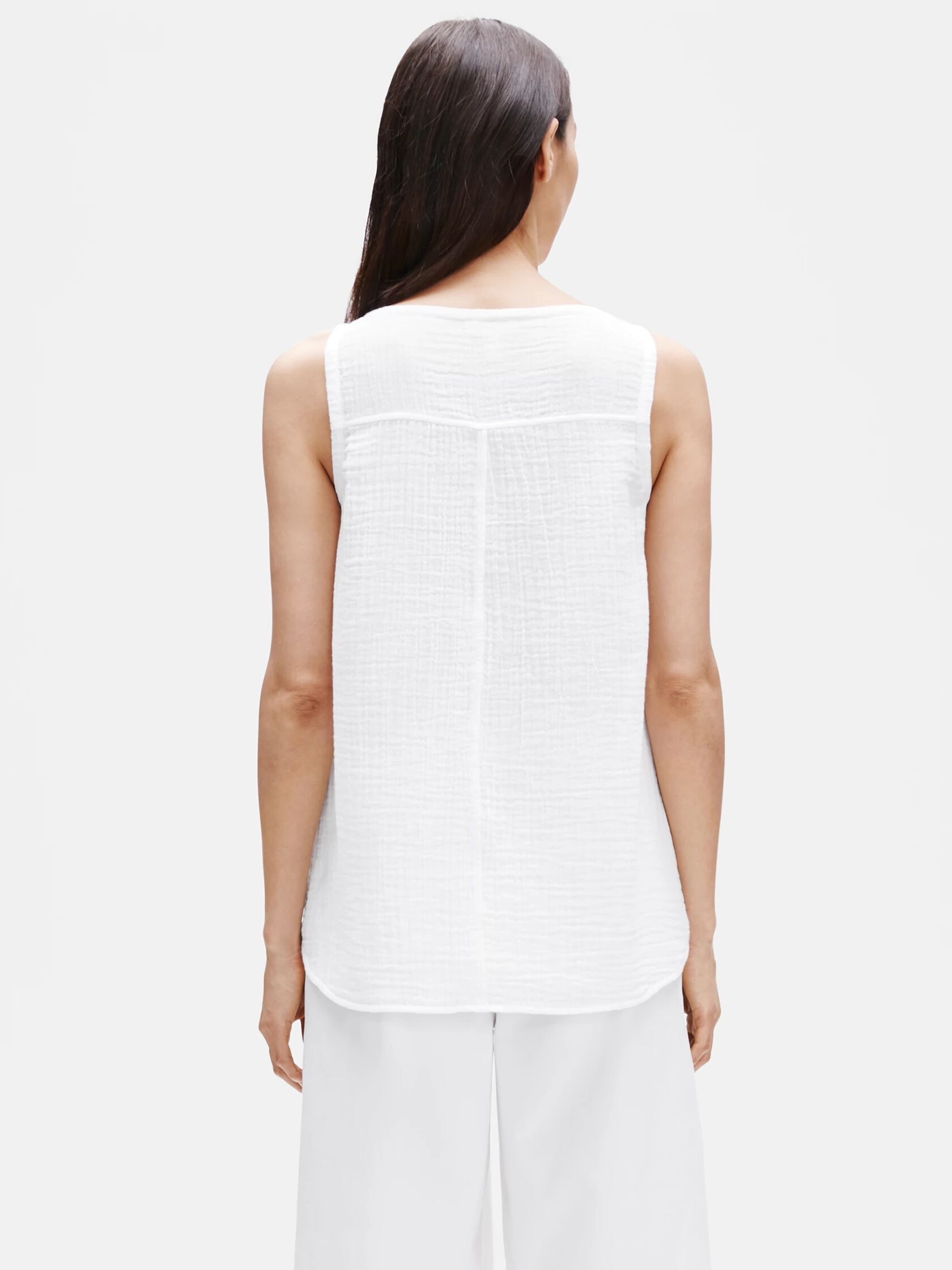 Organic Cotton Gauze Bateau Neck Shell