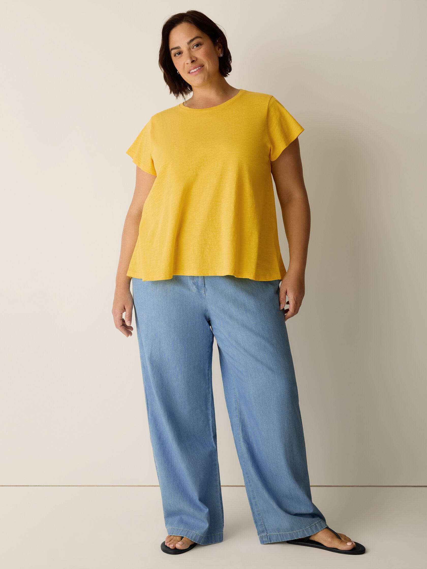 Organic Cotton Slubby Jersey Crew Neck Tee