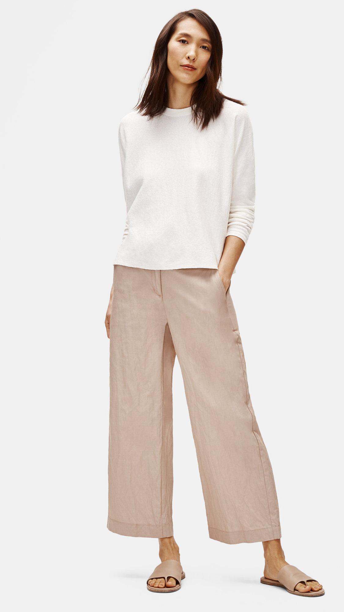 Organic Cotton Steel Wide-Leg Pant