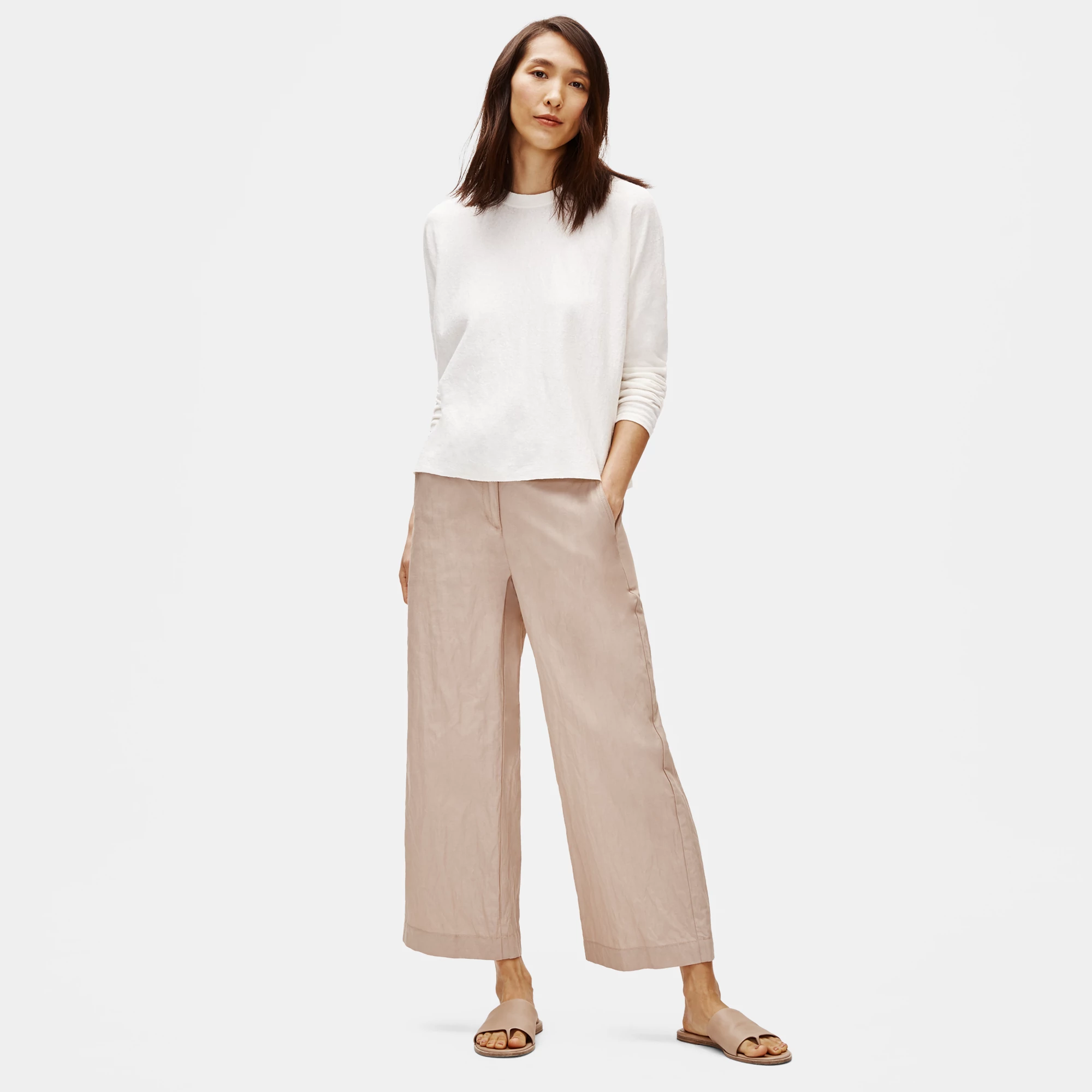 Organic Cotton Steel Wide-Leg Pant 